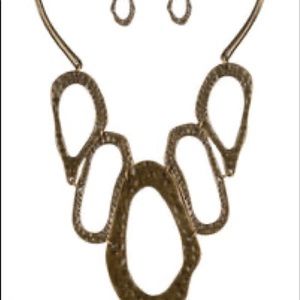 Brass statement necklace set